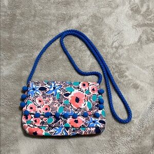 NWOT Floral Blue Crossbody Bag
